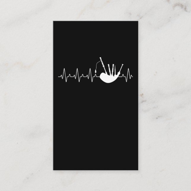 Tarjeta De Visita Bagpipes, músico de latido del corazón (Anverso)