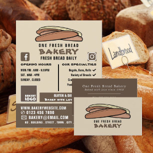 Tarjeta De Visita Baguettes recién hechas, panaderías, panadería