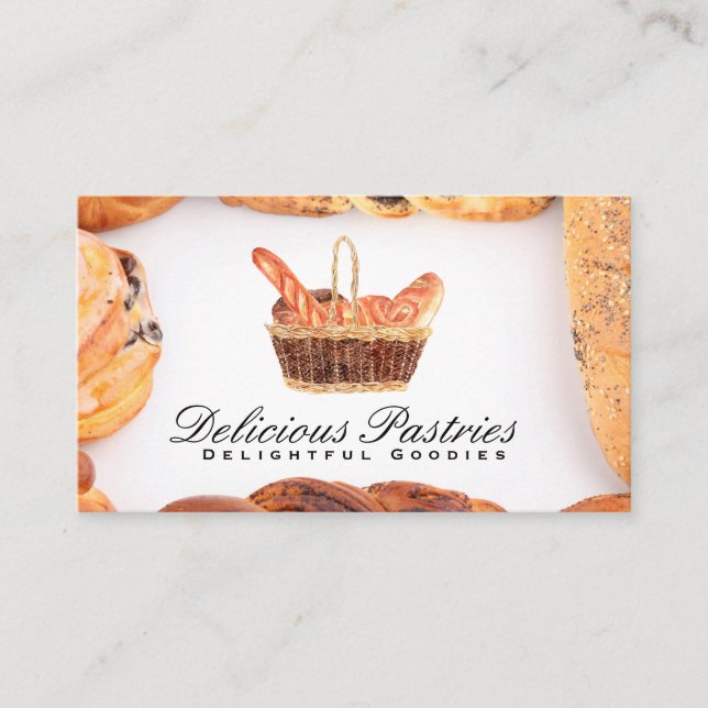 Tarjeta De Visita Baguettes y pasteles (Anverso)