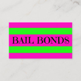 Tarjeta De Visita Bail Bonds Neon Colors