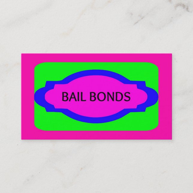 Tarjeta De Visita Bail Bonds Neon Colors Business Card (Anverso)