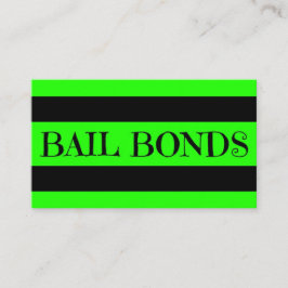 Tarjeta De Visita Bail Bonds Neon Green Business Card