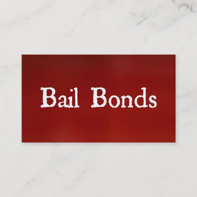 Tarjeta De Visita Bail Bonds Red Business Card (Anverso)