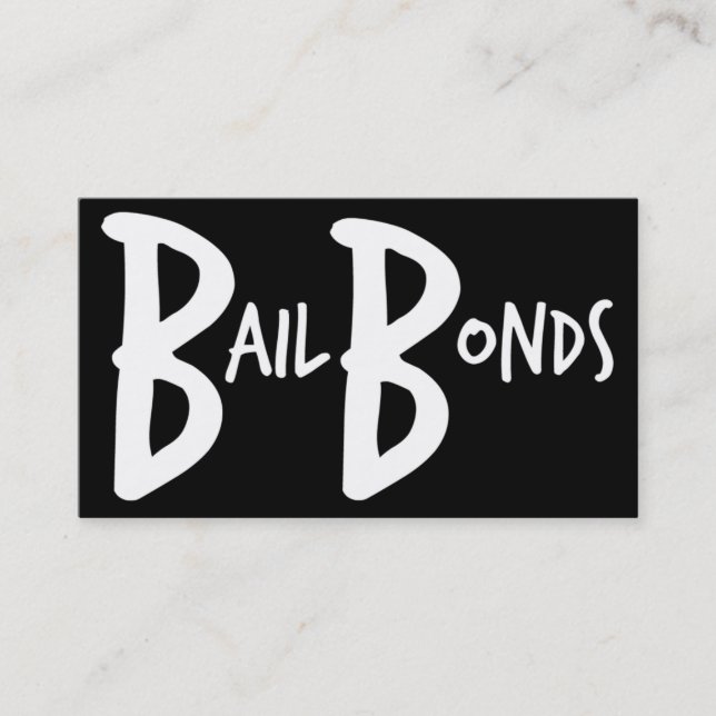 Tarjeta De Visita Bail Bonds Simple Business Card (Anverso)