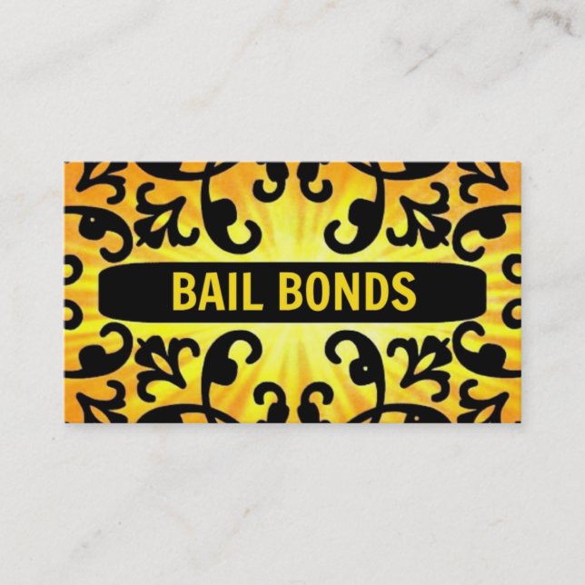 Tarjeta De Visita Bail Bonds Sunshine Damask Business Card (Anverso)