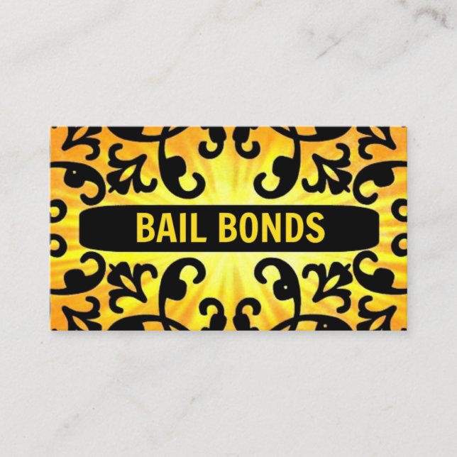 Tarjeta De Visita Bail Bonds Sunshine Damask Business Card (Anverso)