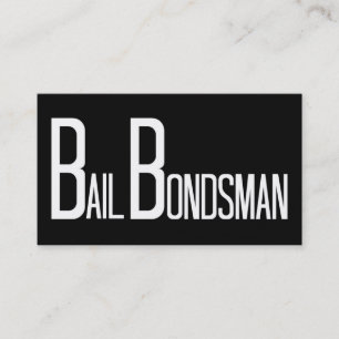 Tarjeta De Visita Bail Bondsman Black Simple Business Card