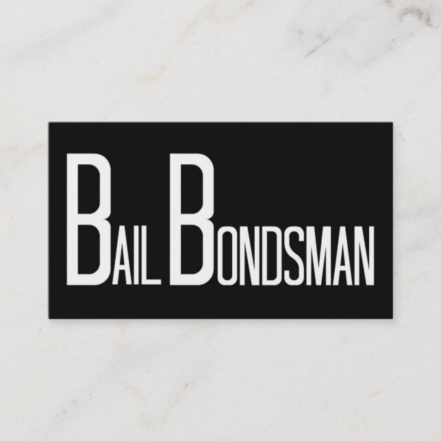 Tarjeta De Visita Bail Bondsman Black Simple Business Card (Anverso)