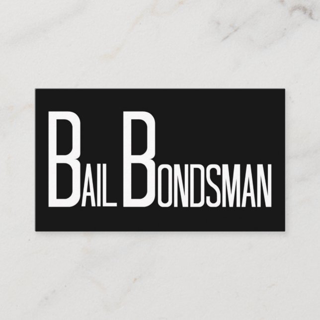 Tarjeta De Visita Bail Bondsman Black Simple Business Card (Anverso)