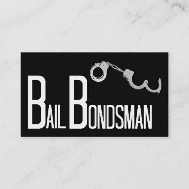 Tarjeta De Visita Bail Bondsman Black Simple Business Card (Anverso)