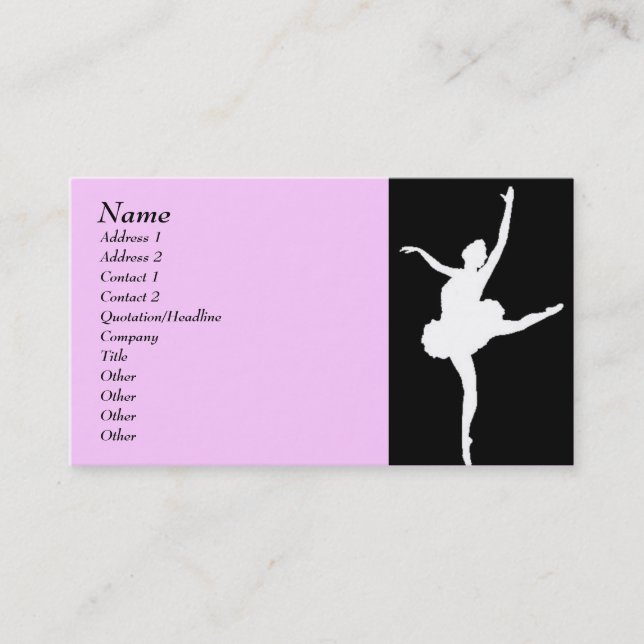 Tarjeta De Visita Bailarín (Anverso)