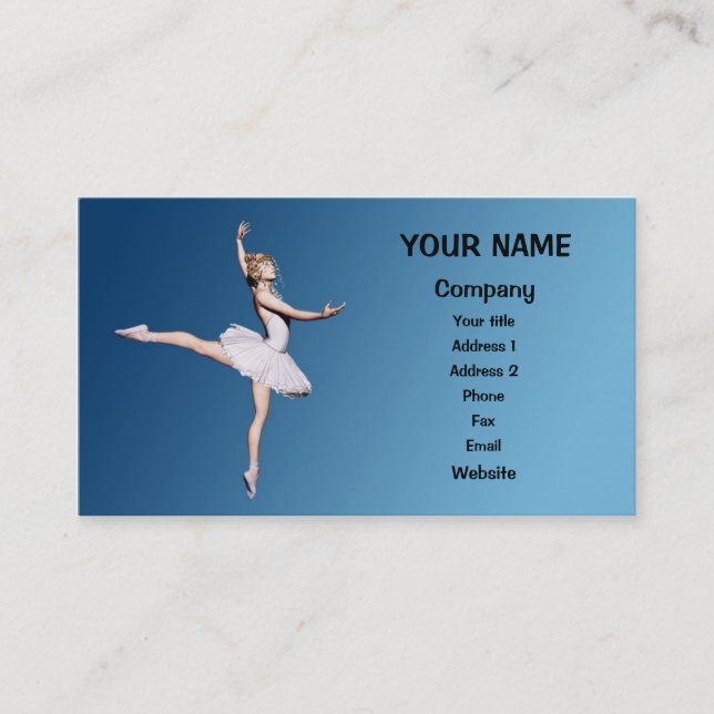 Tarjeta De Visita Bailarín de ballet (Anverso)