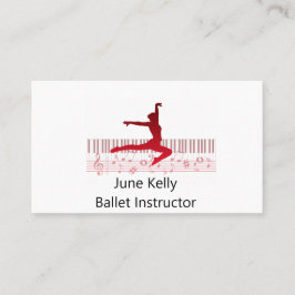 Tarjeta De Visita Bailarín de ballet en un teclado