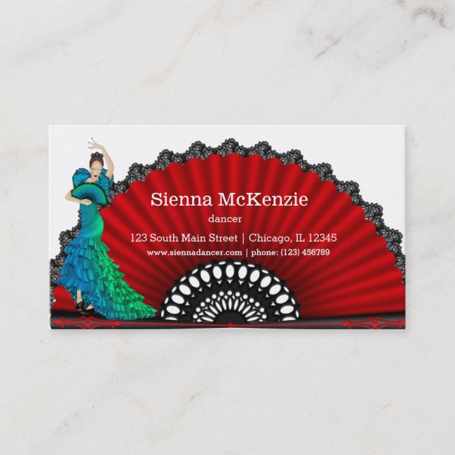 Tarjeta De Visita Bailarín de flamenco (Anverso)