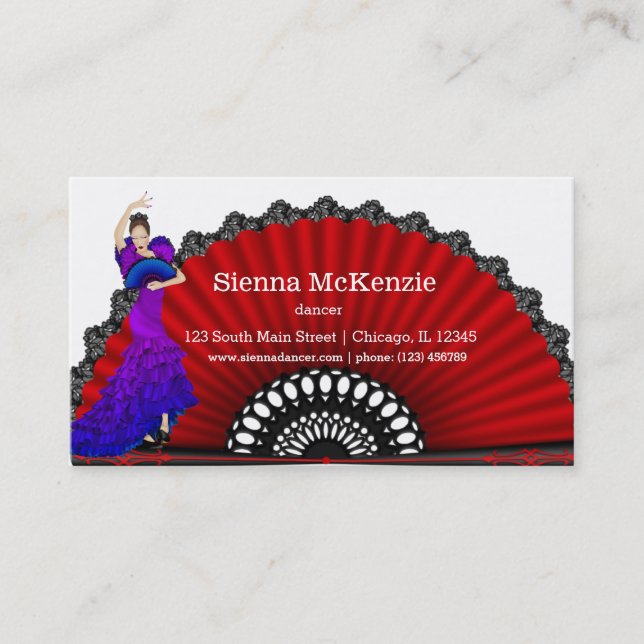 Tarjeta De Visita Bailarín de flamenco (Anverso)