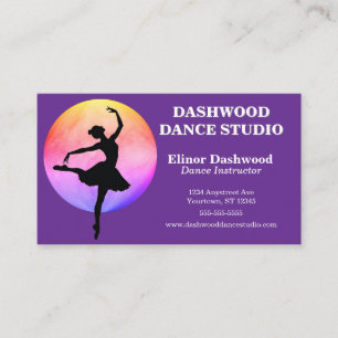 Tarjeta De Visita Bailarina con Rainbow Light Dance Studio