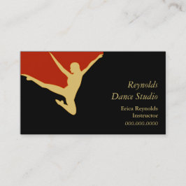 Tarjeta De Visita Bailarina de silueta dorada