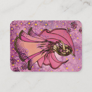 Tarjeta De Visita Bailarina de Vientre Rosa