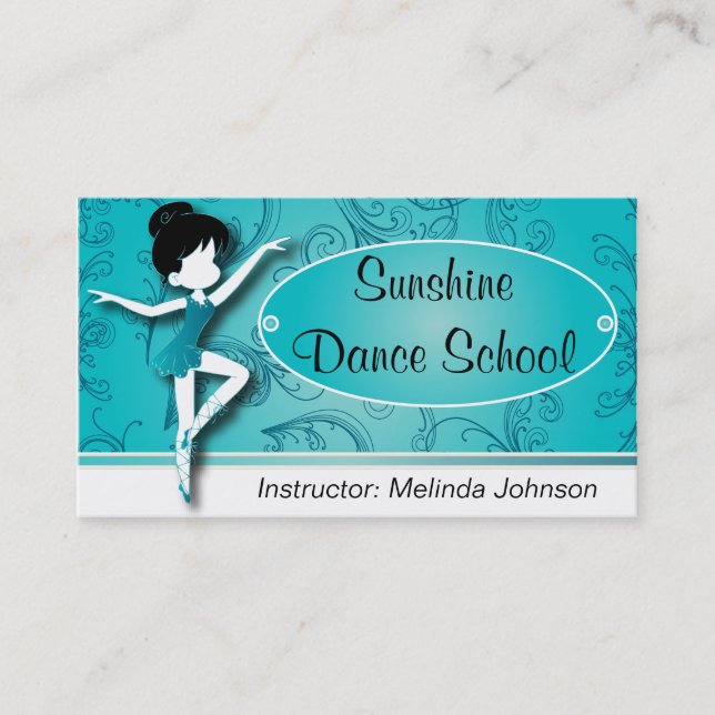 Tarjeta De Visita Bailarina del bailarín de ballet del instructor el (Anverso)