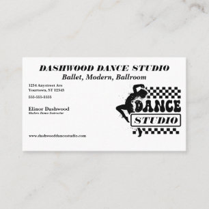 Tarjeta De Visita Bailarina moderna con Frame Dance Studio