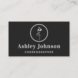 Tarjeta De Visita Bailarina Silhouette Elegante coreógrafa