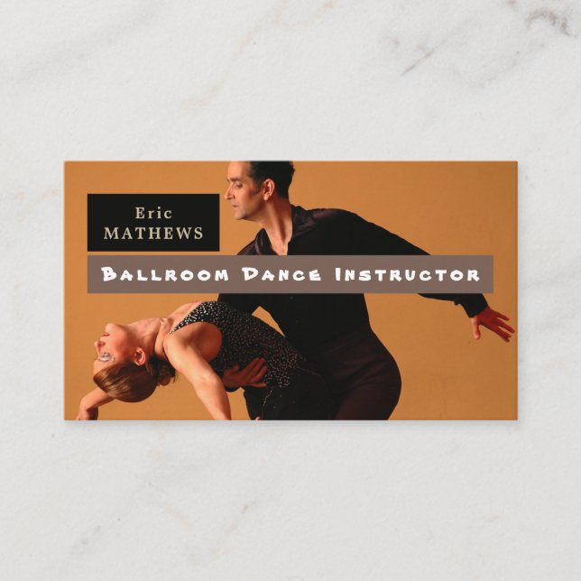 Tarjeta De Visita Bailarinas de salón de baile, instructor de baile (Anverso)