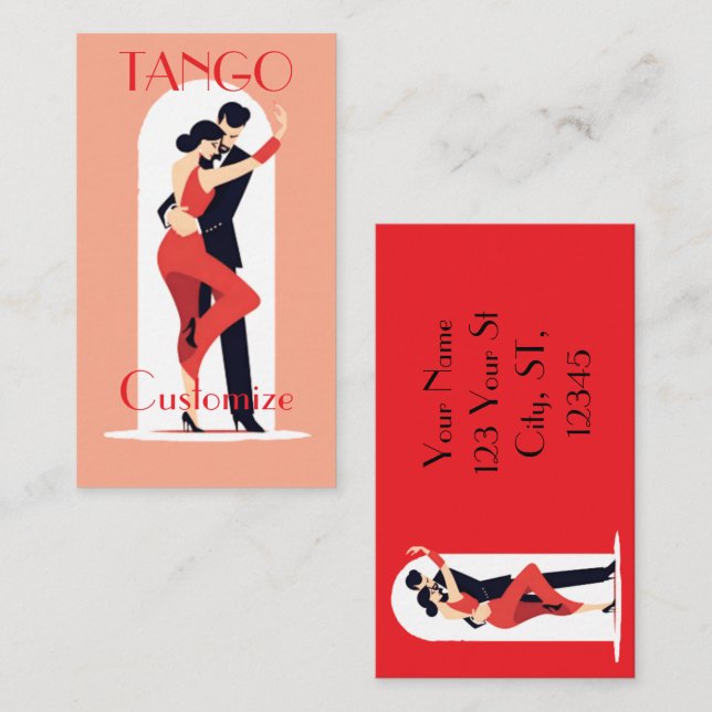 Tarjeta De Visita Bailarines de tango Thunder_Cove (Anverso / Reverso)