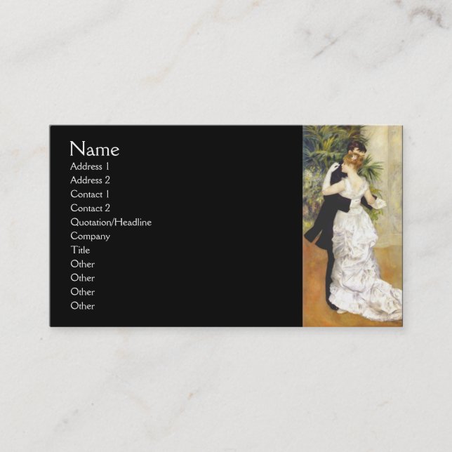 Tarjeta De Visita Baile en la ciudad por Renoir (Anverso)