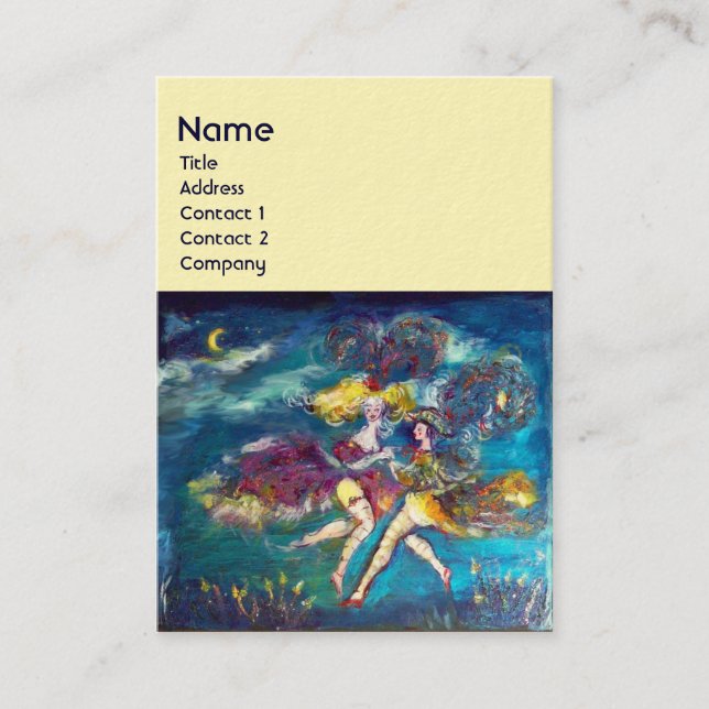 TARJETA DE VISITA BAILE Y MÚSICA EN EL MONOGRAMA NOCTURNO (Anverso)