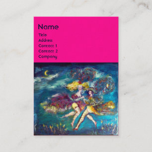 Tarjeta De Visita BAILE Y MÚSICA EN EL MONOGRAMA NOCTURNO, azul