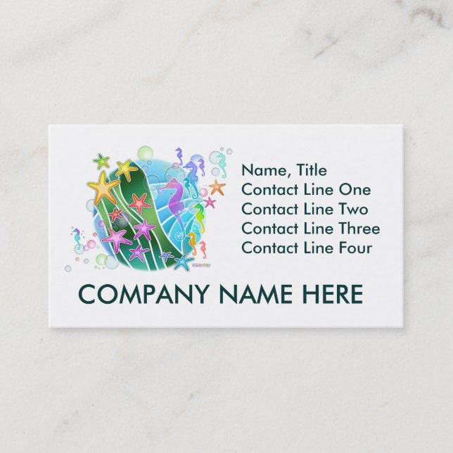 Tarjeta de visita - bajo arte pop del mar (Anverso)