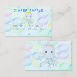 Tarjeta De Visita Bajo el mar el príncipe Octopus Diaper Raffle
