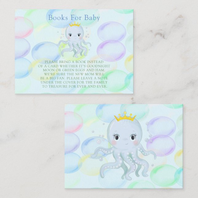 Tarjeta De Visita Bajo El Mar Príncipe Octopus Boy Books For Baby (Anverso / Reverso)