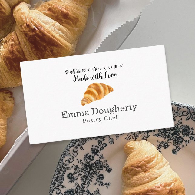 Tarjeta De Visita Bakaery Croissant Bread Small Business Modern (Subido por el creador)
