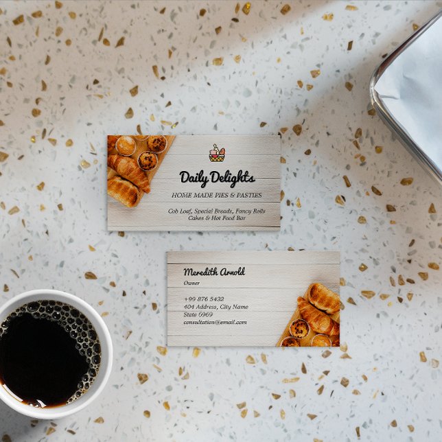 Tarjeta De Visita Bake Bakery Business | Cesta de pan caliente (Subido por el creador)