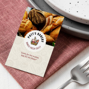 Tarjeta De Visita Bake Bakery Business   Negocio de pan diario