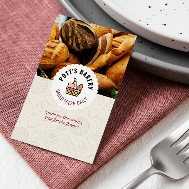 Tarjeta De Visita Bake Bakery Business | Negocio de pan diario (Subido por el creador)