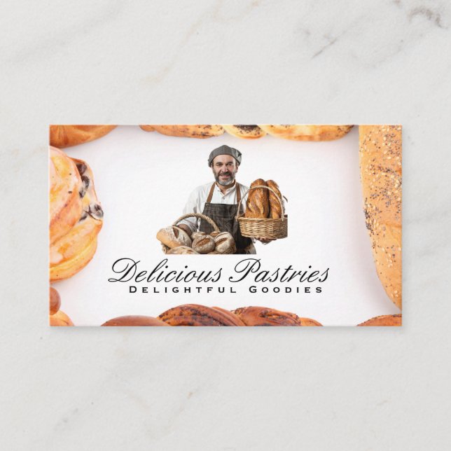 Tarjeta De Visita Baker | Baguettes y pasteles (Anverso)