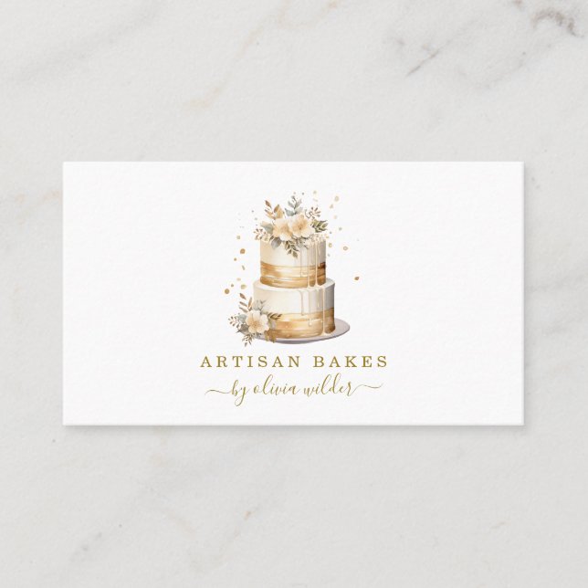 Tarjeta De Visita Baker Bakery Pastry Chef Cake (Anverso)