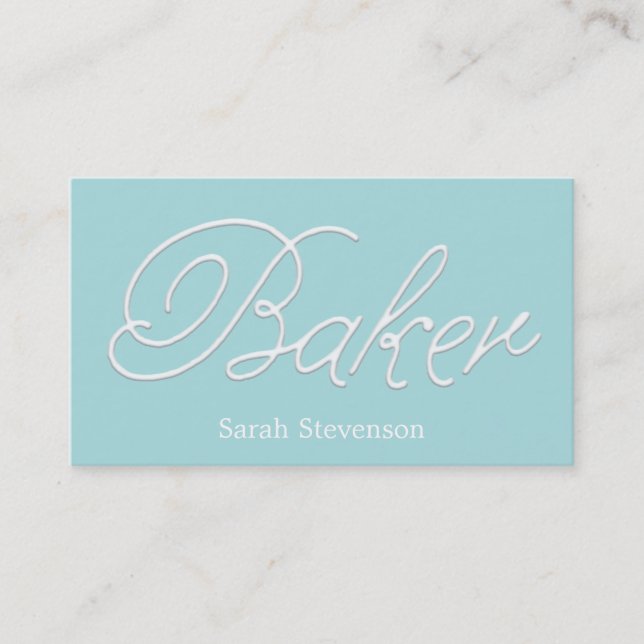 Tarjeta De Visita Baker Bakery Pastry Chef Icing Typography (Anverso)