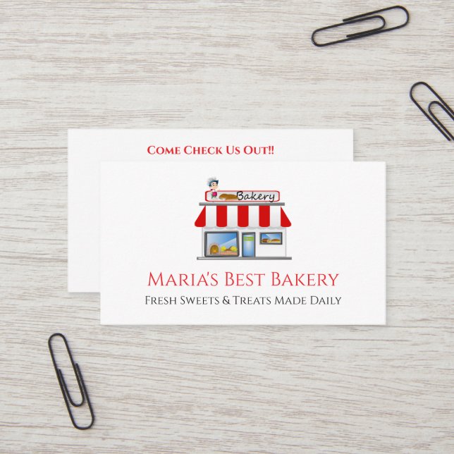 Tarjeta De Visita Baker Bakery Store Cafe Business Card (Anverso/Reverso In Situ)