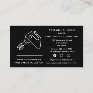 Tarjeta De Visita Baker Bakery, una panadería de medios sociales, ho
