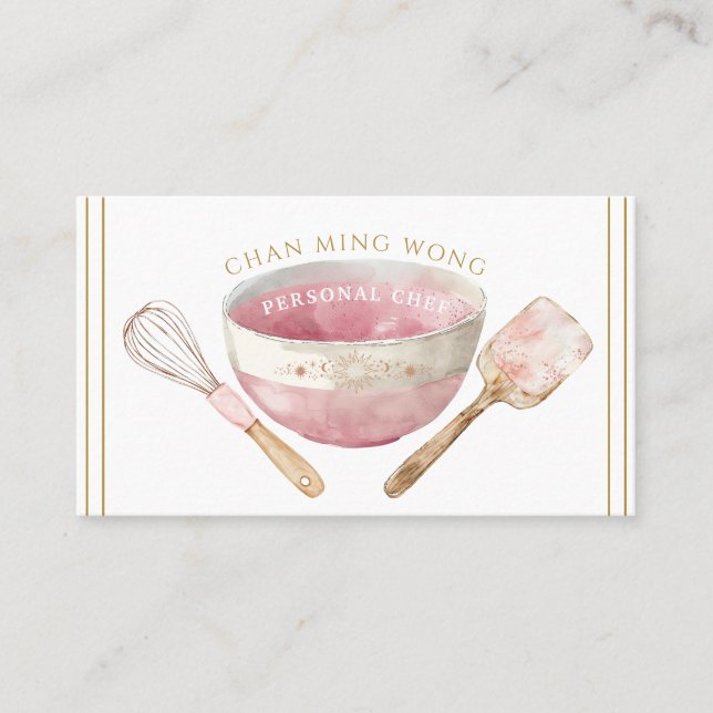 Tarjeta de visita Baker Chef Caterer (Anverso)