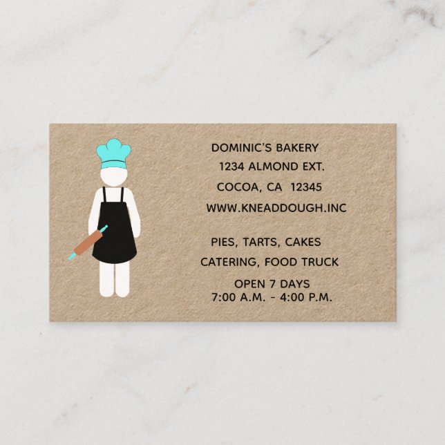 Tarjeta De Visita Baker con bobina (Anverso)