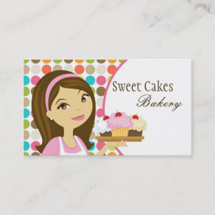 Tarjeta De Visita Baker Cup Pasteles Panadería Dulces Tratamientos T
