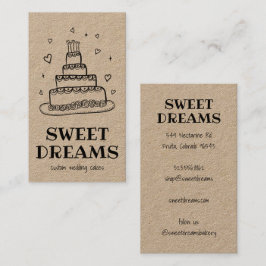 Tarjeta De Visita Baker Kraft Personalizado de pastelería boda Cake 
