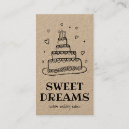 Tarjeta De Visita Baker Kraft Personalizado de pastelería boda Cake 