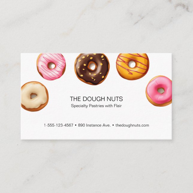 Tarjeta De Visita Baker Pastries Doughnut Business Card (Anverso)