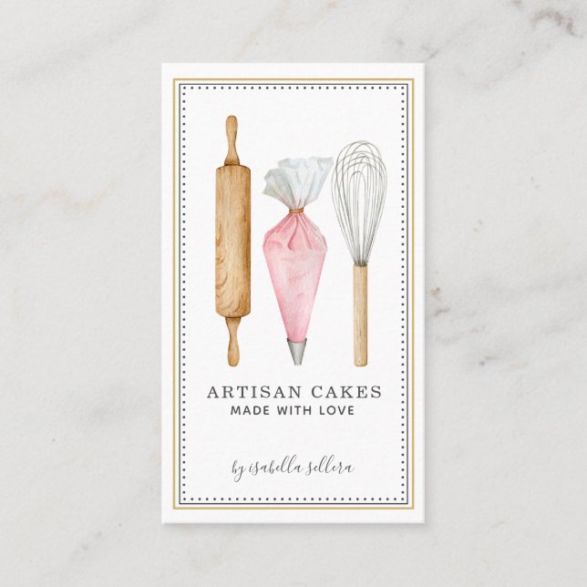 Tarjeta De Visita Baker Pastry Tools Business Card (Anverso)