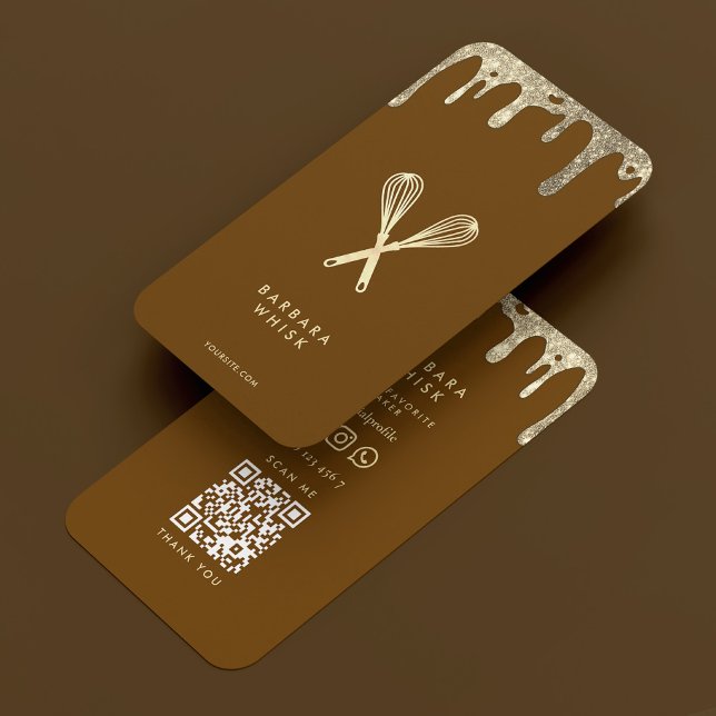 Tarjeta De Visita Baker Pastry Whisk Chocolate Drier Caterer (Baker Pastry Whisk Chocolate Drip Caterer Business Card
)